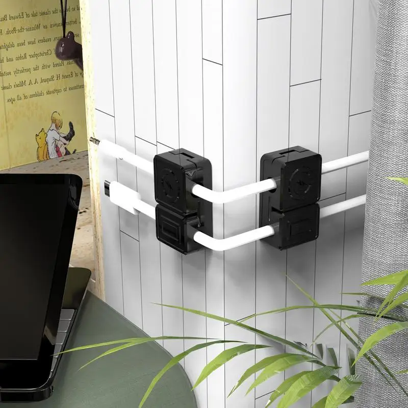 Soporte de alambre magnético adhesivo, organizador de cables, Clips para debajo del escritorio, organizador de cables magnético de doble apertura