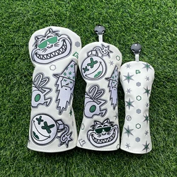 caterpillar cat wizard Golf Club #1 #3 #5 Wood Headcovers Driver Fairway Woods Cover PU Leather High quality Putter Head Covers