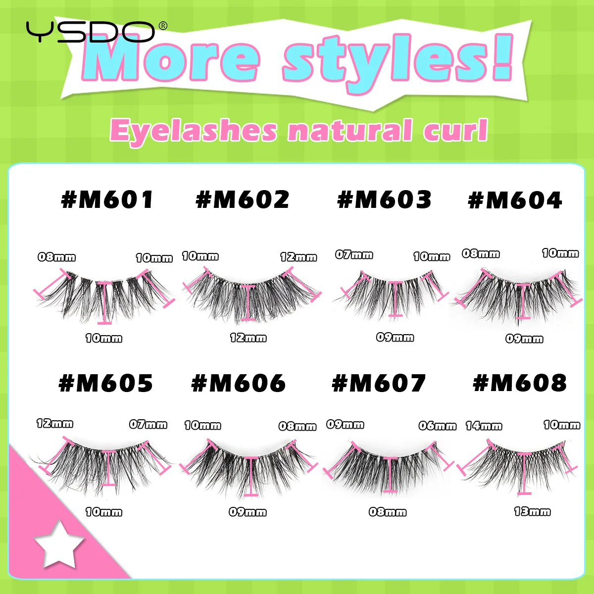 YSDO Half EyeLashes Natural Fluffy False Eyelashes Cat Eye Lash 3D Faux Mink Lashes Soft Winged Eyelash Extension Makeup Tool