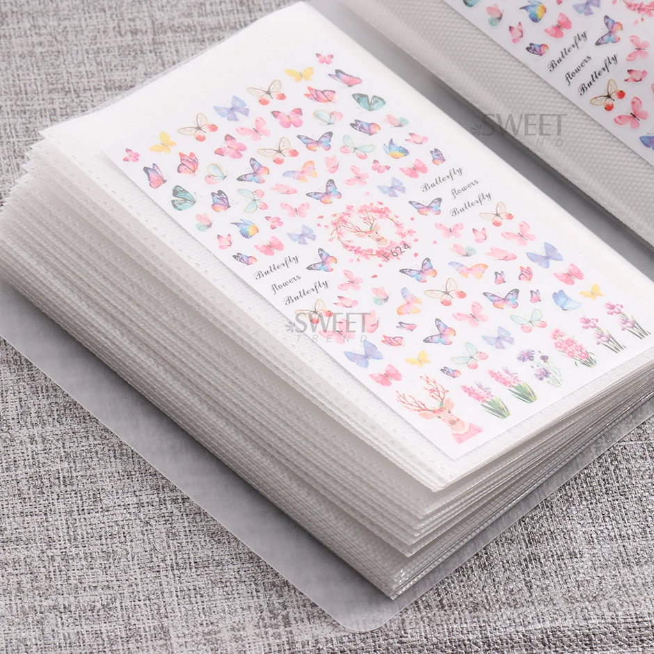 100 Slots Nail Stickers Storage Book Empty Album Collecting Decals Organizer Holder Display Notebook Manicure Nail Tool Supplies