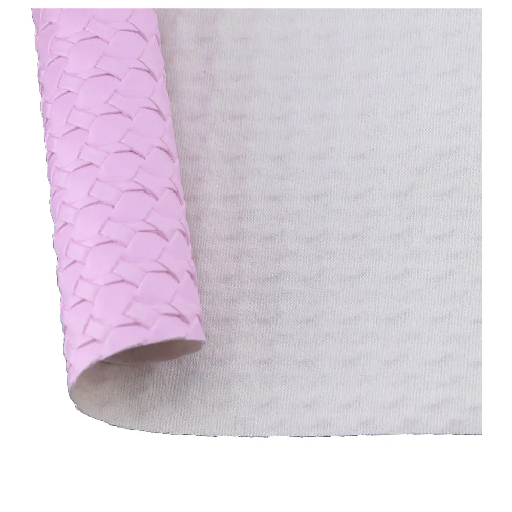 30x132cm Plain Solid Color Weave Embossed Bump Textured Faux Synthetic PU Leatheretter Leather Fabric For Bags DIY Craft MH0472