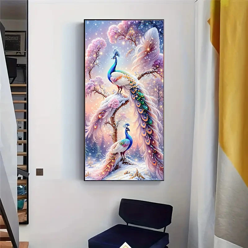 ملصق قماش فني حديث ، زهرة طاووس الأحلام ، طائر منظر طبيعي ، ديكور منزلي ، هدية مثالية لغرفة النوم ، غرفة المعيشة ، الممر ، ديكور جداري