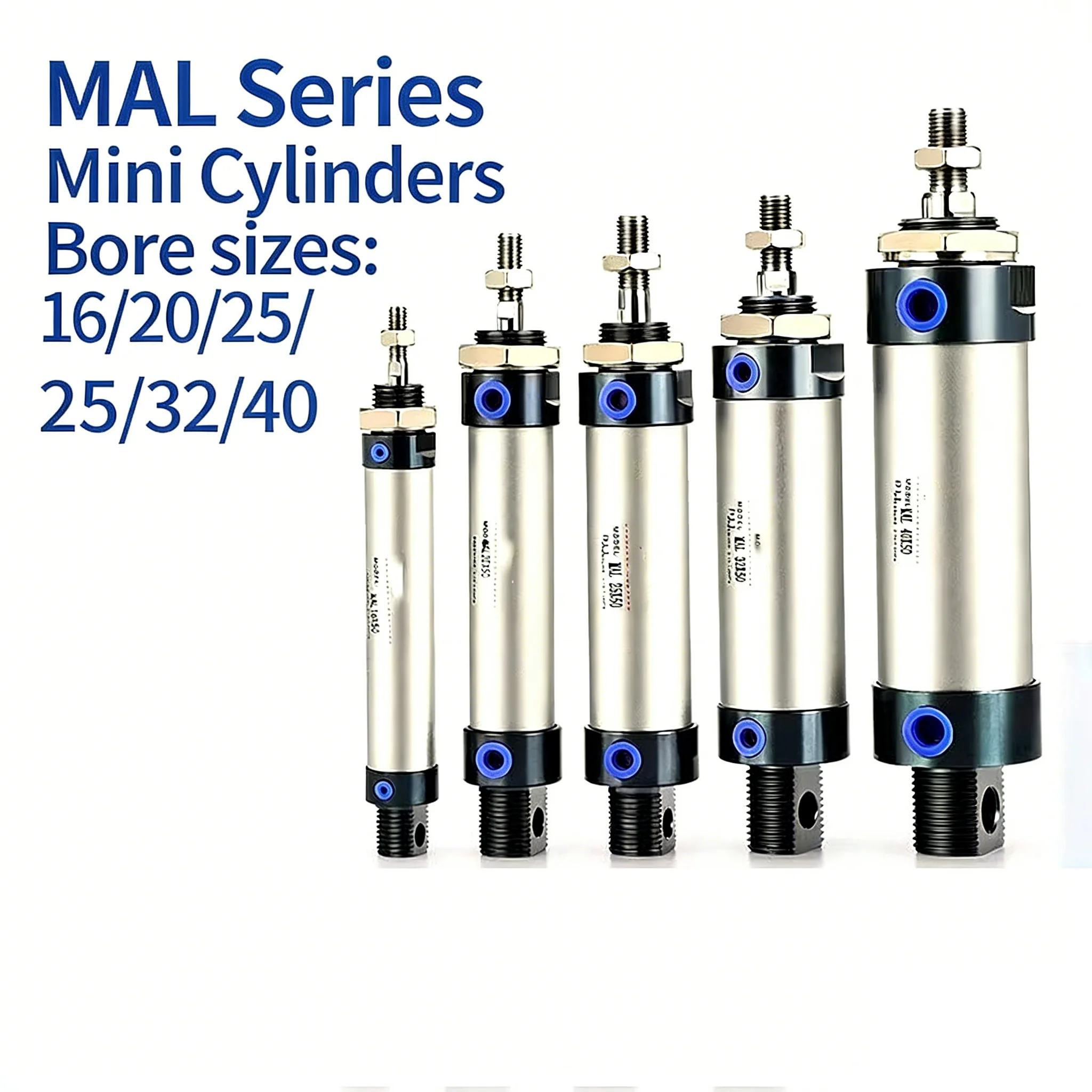 MAL Aluminum Alloy Mini Round Cylinder Small Pneumatic Encyclopedia 16 20 32 40 25*50 75100