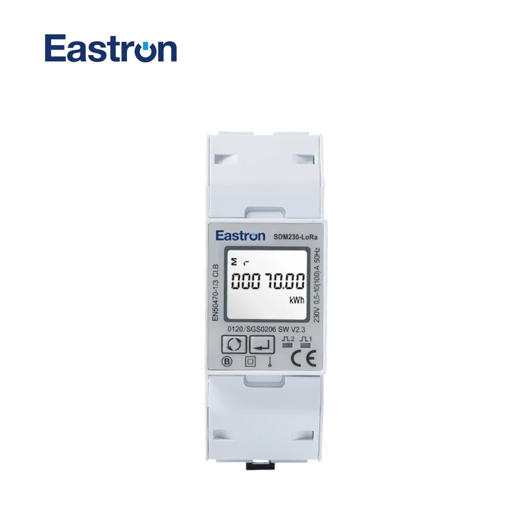 

SDM230-LORA 230V EU868 Singe Phase LoRaWAN Wireless Multi-function Energy Meter for AMR Solution MID