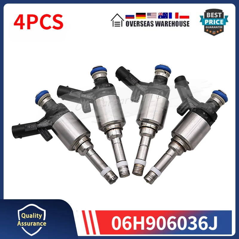 

Set Of 4 Fuel Injector 06H906036J For 2013 2014 2015 2016 Audi A4 allroad A5 Q5 2.0L 06H 906 036 J