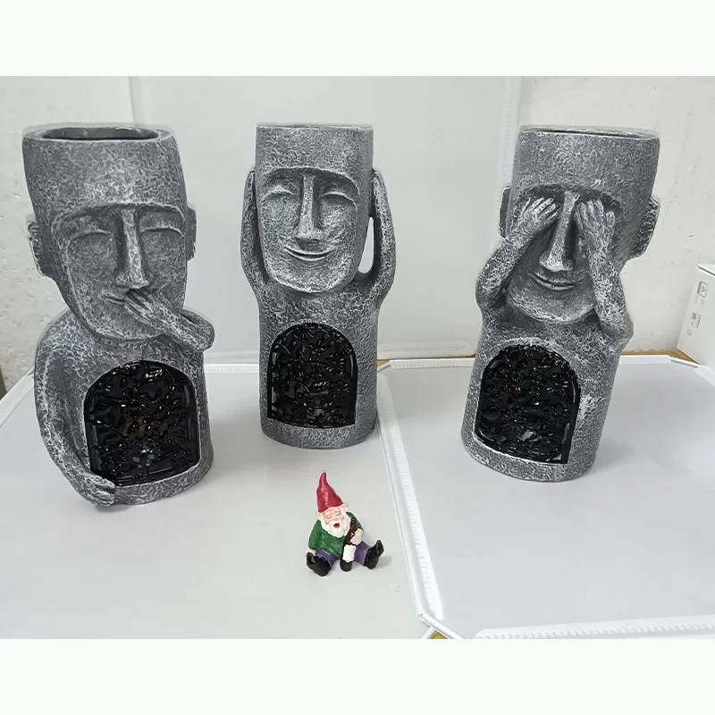 

Easter Resin Statues See Hear Speak Garden Ornaments Solar Home Outdoor Decoration Sculptures Home Decor Accessories