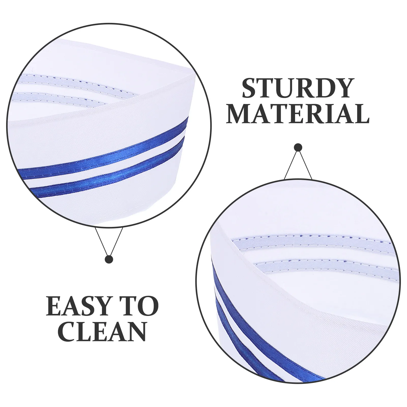 หมวกเชฟพร้อมขอบสีน้ำเงินทันสมัย หมวกทำอาหารสำหรับครัวแบบ unisex สำหรับร้านเบเกอรี่ ร้านอาหาร โรงแรม โรงงานอาหาร หมวกอบขนมสำหรับผู้ใหญ่