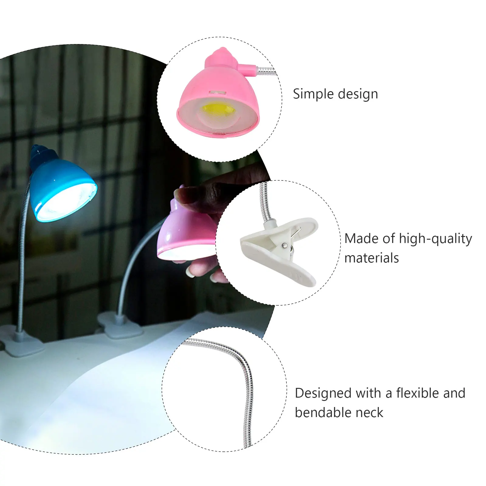 Book Light Desktop Lamp Clip on Reading Office Table Headboard Lamps for Student Study Eye Caring Portable Led Small Night Light