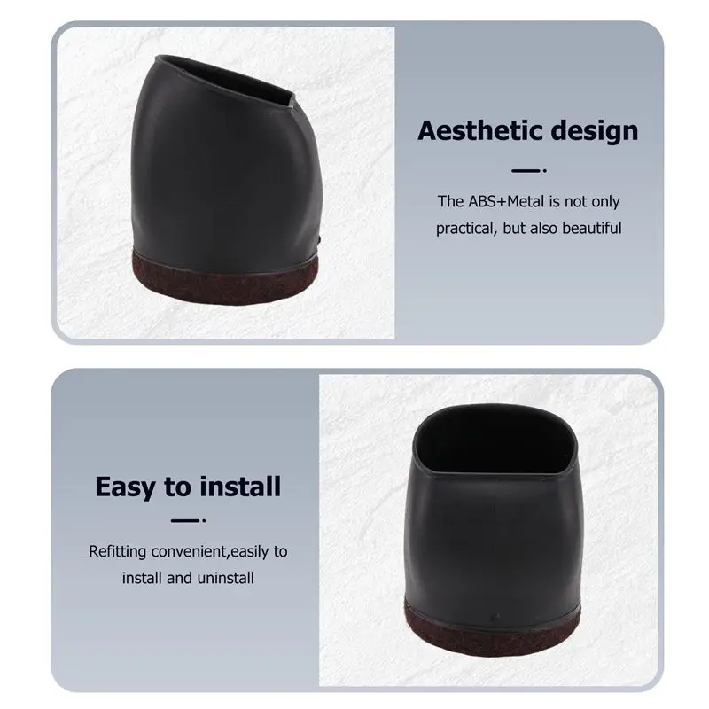 A01F-Rubber Bed Office Chair Wheel Stopper Furniture Legs Caster Cups Chair Feet Floor Protectors Felt Pads