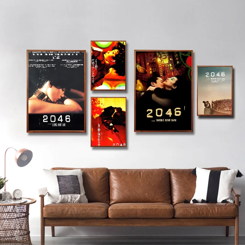 Classic Movie  2046 1997 Tony Leung Wong Kar-wai Series Poster Self-adhesive Art Waterproof Paper Sticker Coffee Room Wall Decor