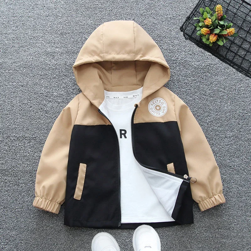 

Children's Hooded Jacket Big Kids Casual Clothing Teenager 2-12Y Coat Boys Trench Girls Fashion Letter Outerwear Autumn Spring