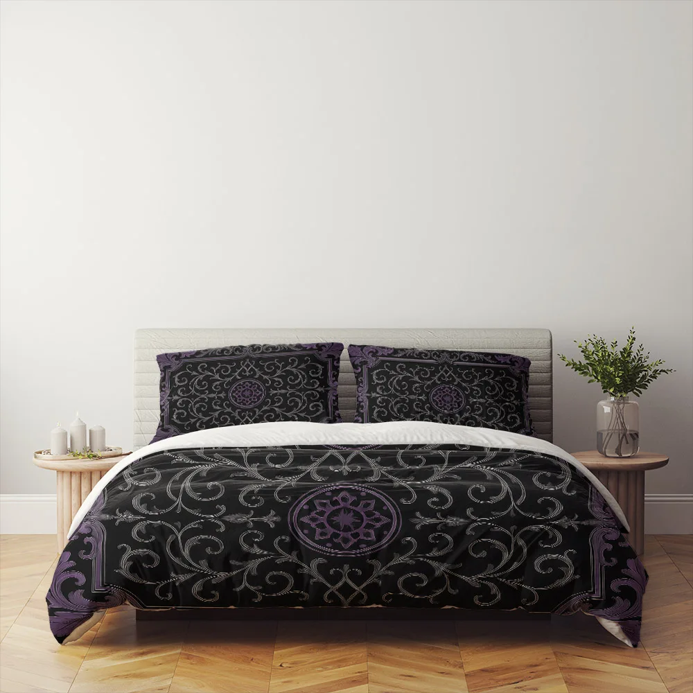 Old Gothic Baroque Mansion Pattern Duvet Cover Set King Queen Double Full Twin Single Size Duvet Cover Pillow Case Bed Linen Set