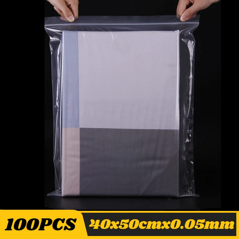100 STKS PE Ritssluitingszak Transparante Plastic Zakken Sieraden Zip Ritssluiting Hersluitbare Poly Doorzichtige Verpakking Zakken Verschillende Grootte