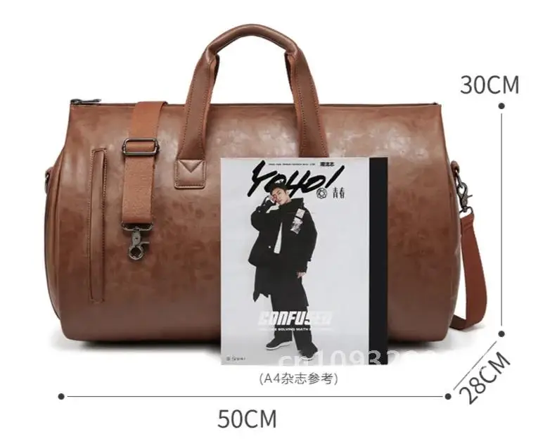 

Multifunction Men Suit Storage Travel Bag Shoe Capacity Luggage Male With Travel Large Handbag Female Duffel Bag Pocket Leather