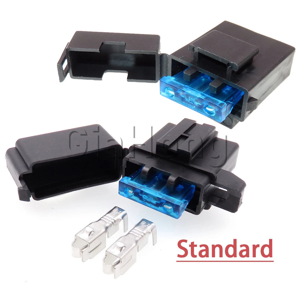 1 Set Middle AC Assembly Automobile Fuse Holder Medium Car Insurance Socket Black Lighter Frontal for Standard Fuses