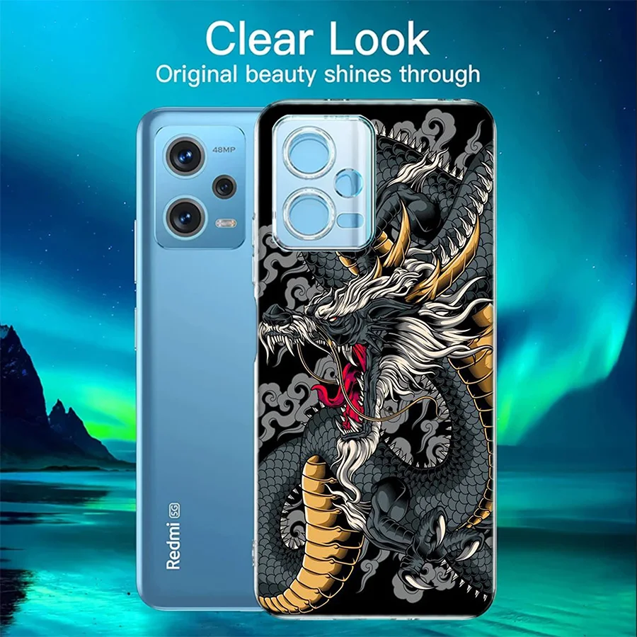 Mighty Dragon Blessing God Cool Cover Case For Xiaomi Redmi Note 13 5G Plus 12 12C 10 10A 10C 10X 9 9A 8 8A K60 K70 K20 Pro Phon