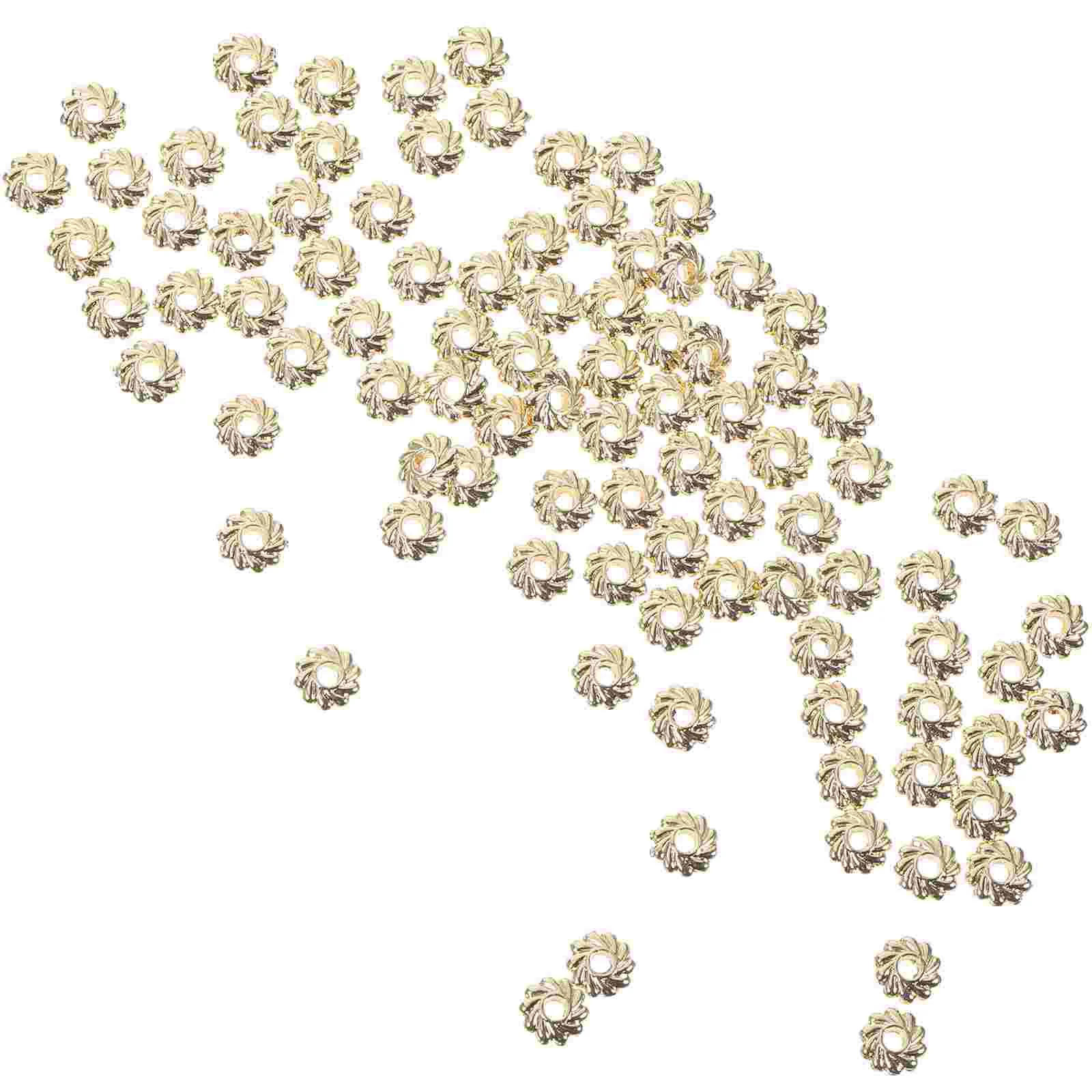 100 Pcs Beaded Spacer Round Loose Beads Decorative Small Delicate Bracelet Bulk Colorful Necklace