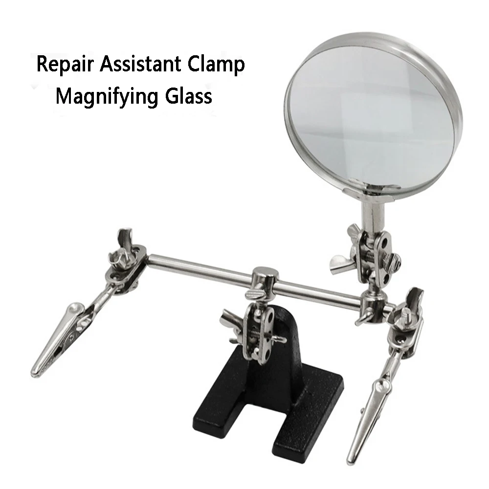 2.5X Soldering Auxiliary Clip Magnifying Glass Electric Soldering Iron Circuit Board Repair Adjustable Iron Holder Tools