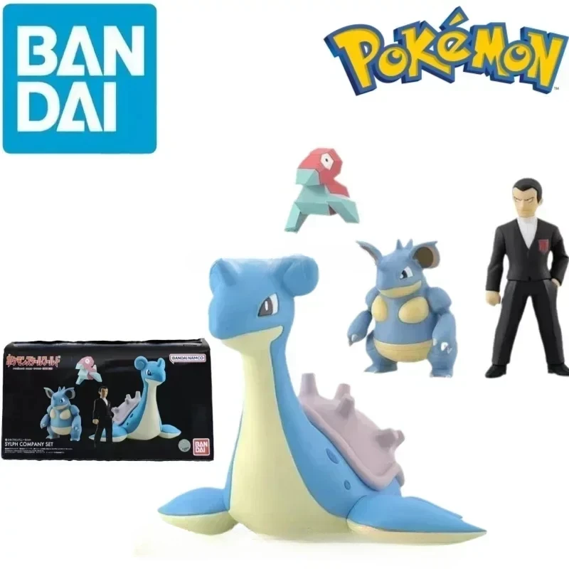 Bandai Original Shokugan POKEMON Scale World Kanto Region Giovanni Lapras Nidoqueen Porygon Anime Figures Toys for Kids Gift