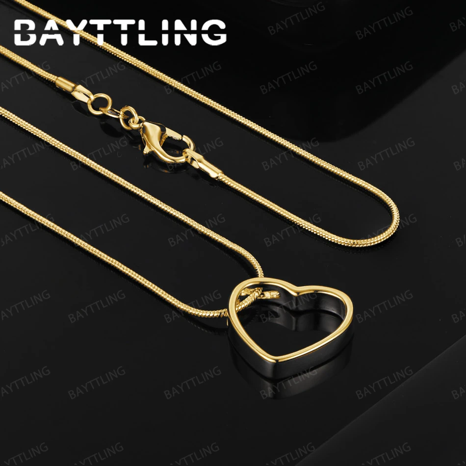 

925 Silver 18K Gold 16-30 Inch Hollow Heart Pendant Necklace Fashion Women's Accessories Jewelry Wedding Gift