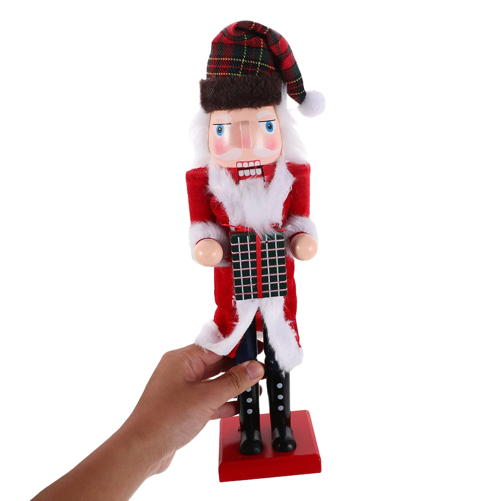 

38Cm Wooden Nutcracker Decoration: Holiday Tabletop Ornament For Christmas Home Office Decor, Traditional Nutcracker Soldier