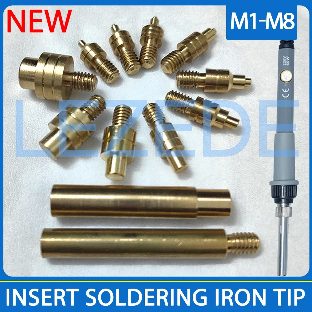 Heat Set Thread Insert M1 M1.4 M1.6 M2 M3 M4 M5 M6 M8 Soldering Iron Tip Copper Insertion Nut Tool Kit For 3d Printing Parts