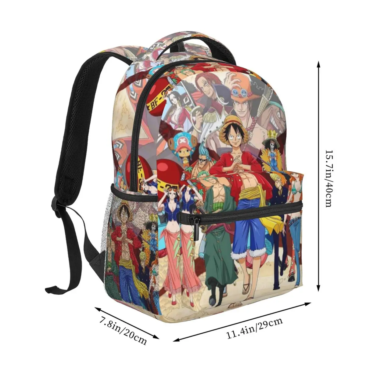 Uma peça impressa leve mochila casual, apto para escola, ao ar livre, compras, escritório, 17"