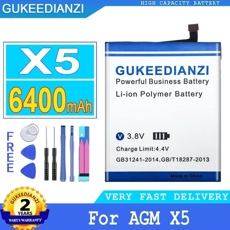 5600mAh/6550mAh GUKEEDIANZI Battery For AGM X1 X2 SE X3 X5 Big Power Bateria