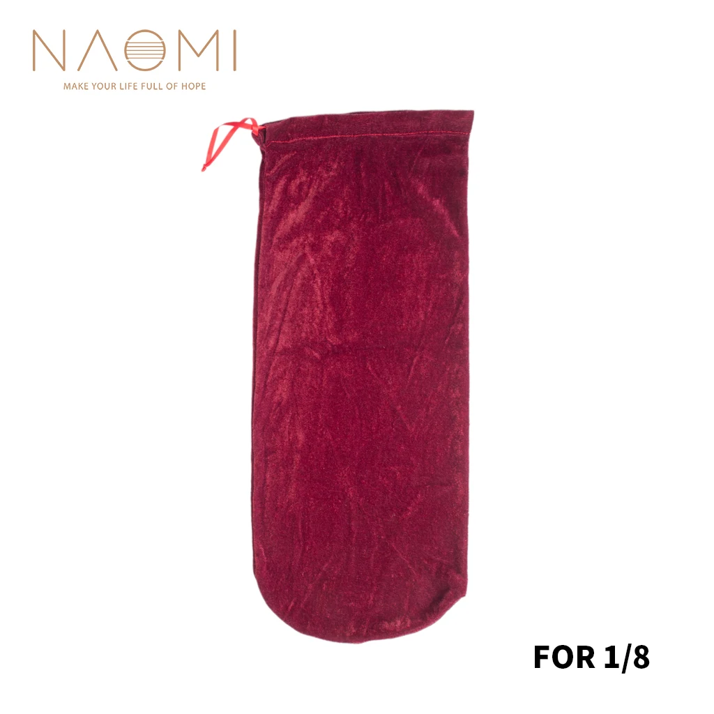 NAOMI Violin Bag Dust Cover Satin Fabric Protective Bag With Drawstring Violin Accessories For 1/8 Violin Red Color