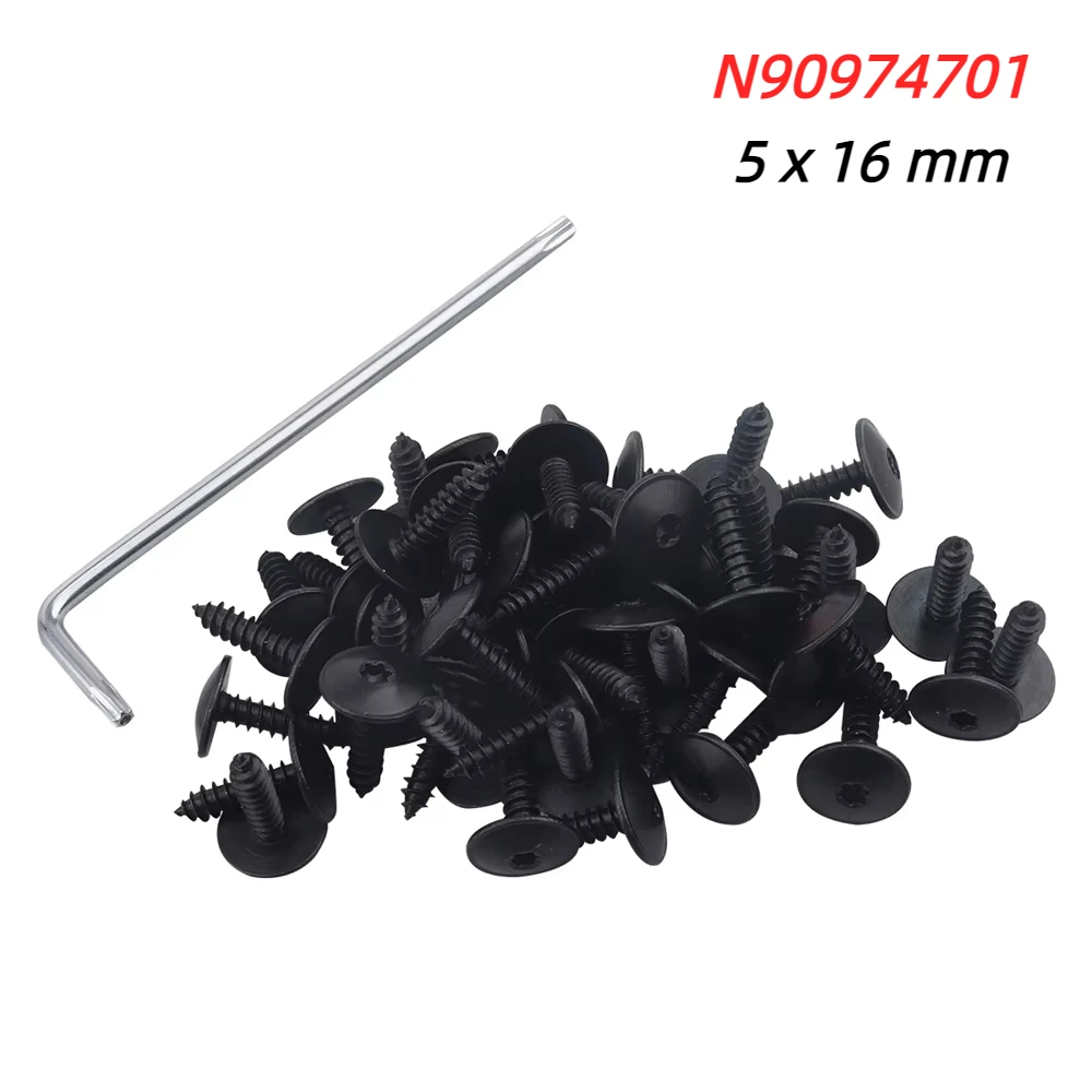 

30pcs N90974701 for VW Engine Cover Undertray Splash Guard Fender Mud Flaps Wheel Arch Torx Screw 5 x 16 mm Bolt With wrench