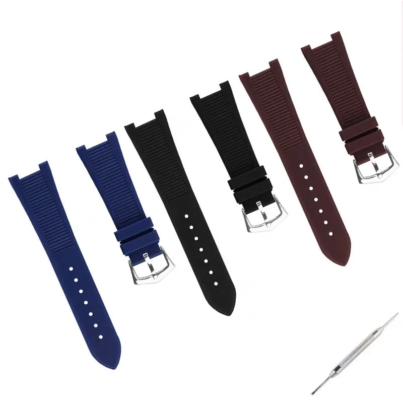Men's 25mm rubber watch strap accessories compatible Patek Philippe 5711 5712G Nautilus silicone watch band wristband bracelet