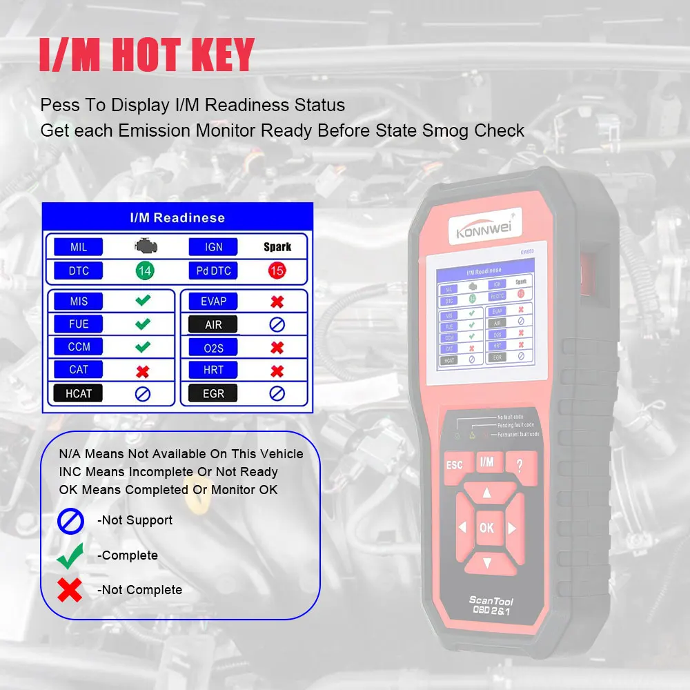 KONNWEI KW850 Car Diagnostic Tool Auto Scanner OBD2 Check Engine Full OBD 2 Function Battery Test Code Read Data pk AL519 NT301