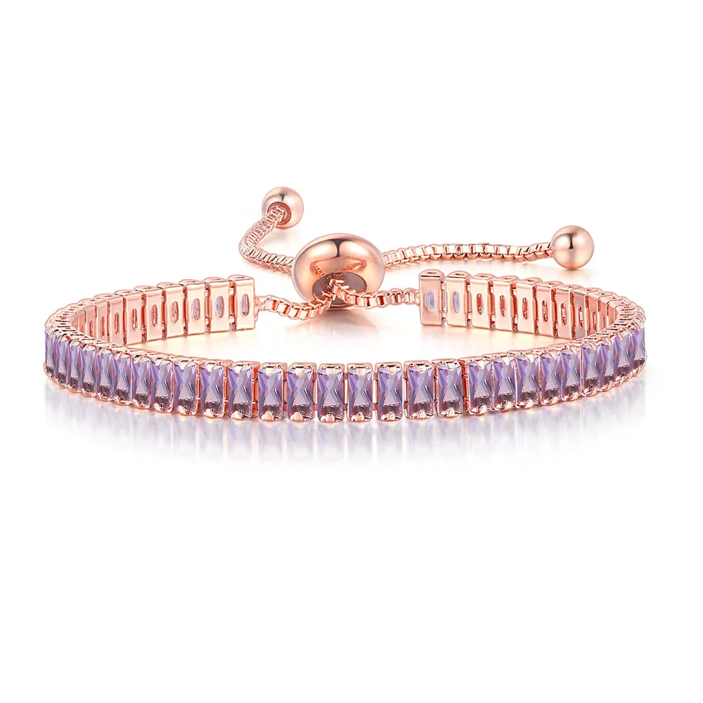 CZ Tennis Armbanden voor Vrouwen Unieke Zwarte Kristallen Bangle Rose Goud Kleur Verstelbare Hand Chain Vrienden Sieraden Groothandel DZH051
