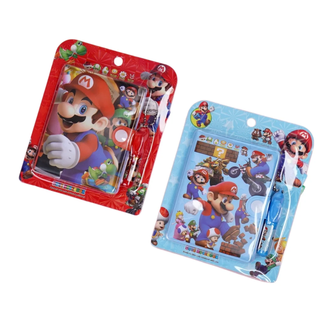 

Super Mario Anime Themed Stationery Set - Mini Notebook + Pen, Portable Writing Kit for Students & Mario Fans Birthday Gift