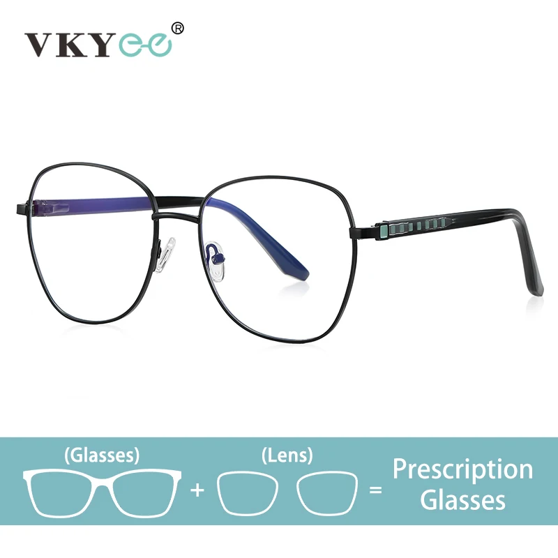 VKYEE Simple Personalized Large Frame Progressive Multifocal Anti-blue Light Glasses Customizable Prescription Photochromic