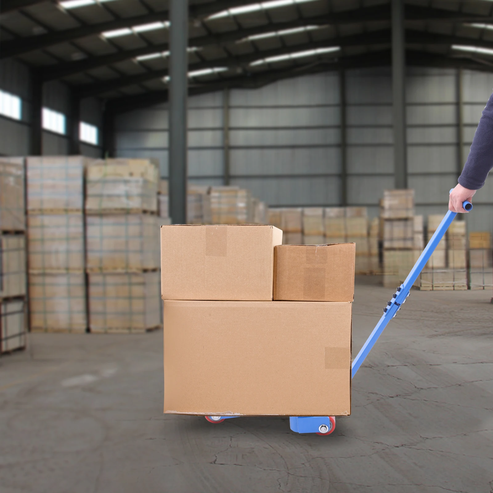 

Machinery Mover Dolly 2 Ton, Heavy Duty Equipment Mover with Handle, 3 Polyurethane Wheels, 4409 lbs Capacity, 360° Swivel