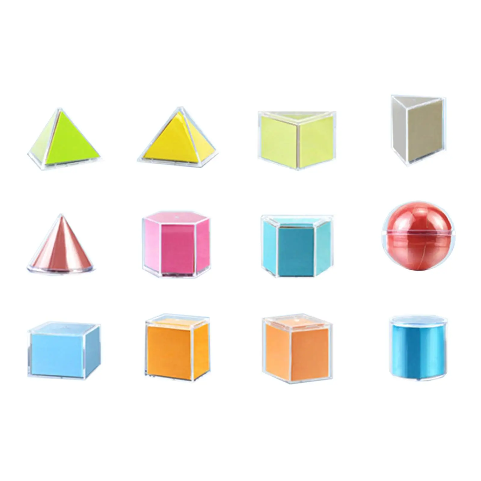 

12 Pieces 3D Shapes Geometric Set Learning Toys for Kindergarten Preschool