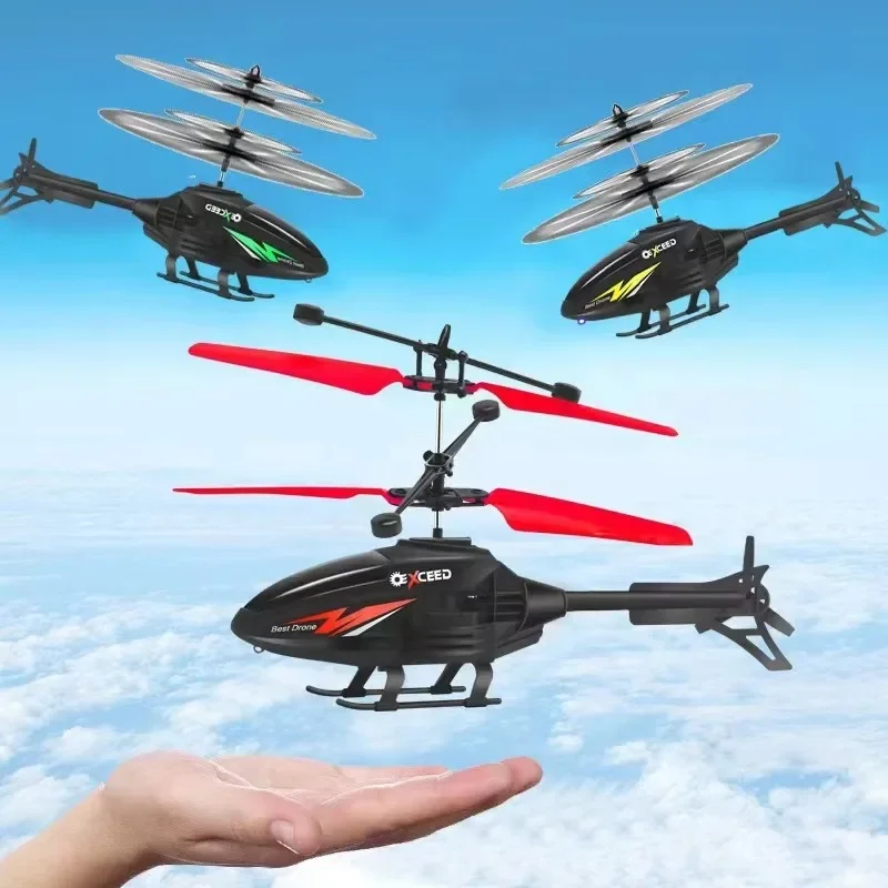 Watch Control Hand Rc Helicopter Infrared Induction 2.4G Radio Control Flying Toys Impact Resistant Helicopter with Lighting