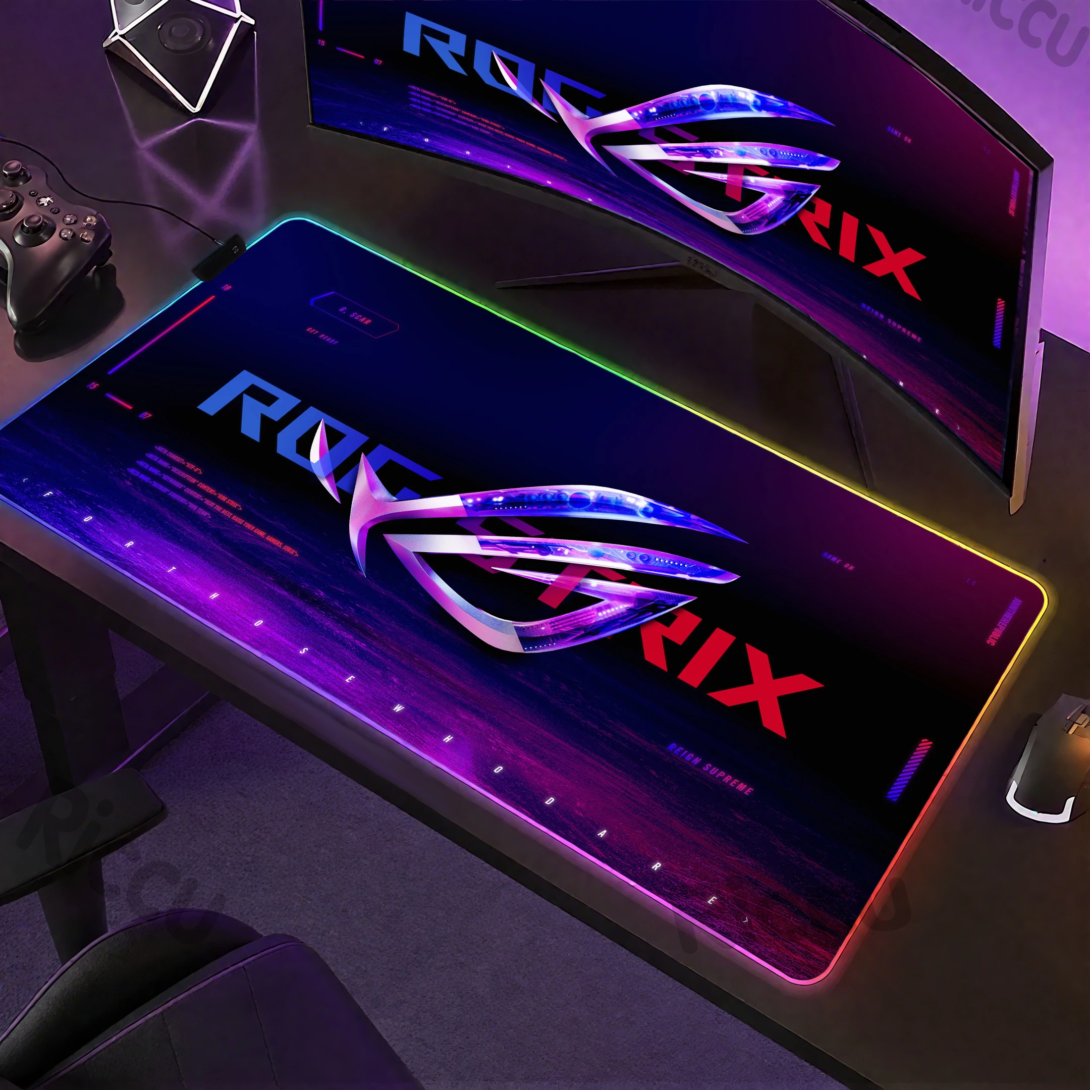 

400x900mm RGB Asus R-Rog Mouse Pad Backlit Mat Esports players Mouse Mat Pc Accessories Mouse Pads Gaming LED Mats Expansion pad