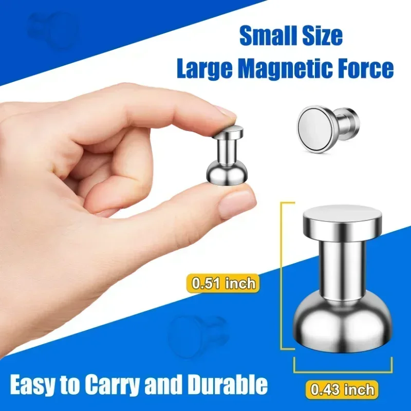 Sliver 5-12 PCS Neodymium Magnet Thumbtack Suction Cup Super Strong Magnet Magnets for Fridge Hardware Home Improvement