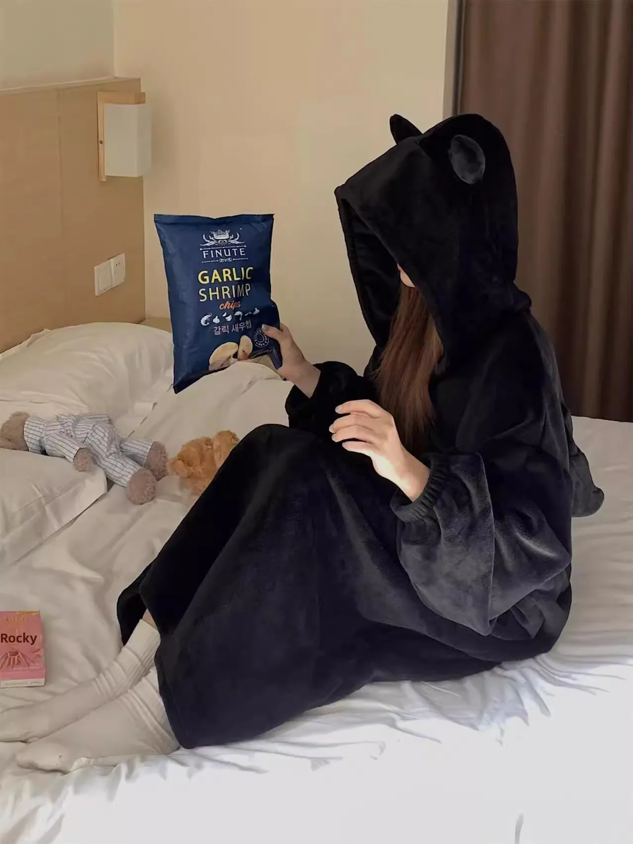 Pijama de Franela Extra Grande para Parejas, Diseño Diabólico con Alas, Bata con Capucha de Manga Larga para Hombre, Ropa Cóm...