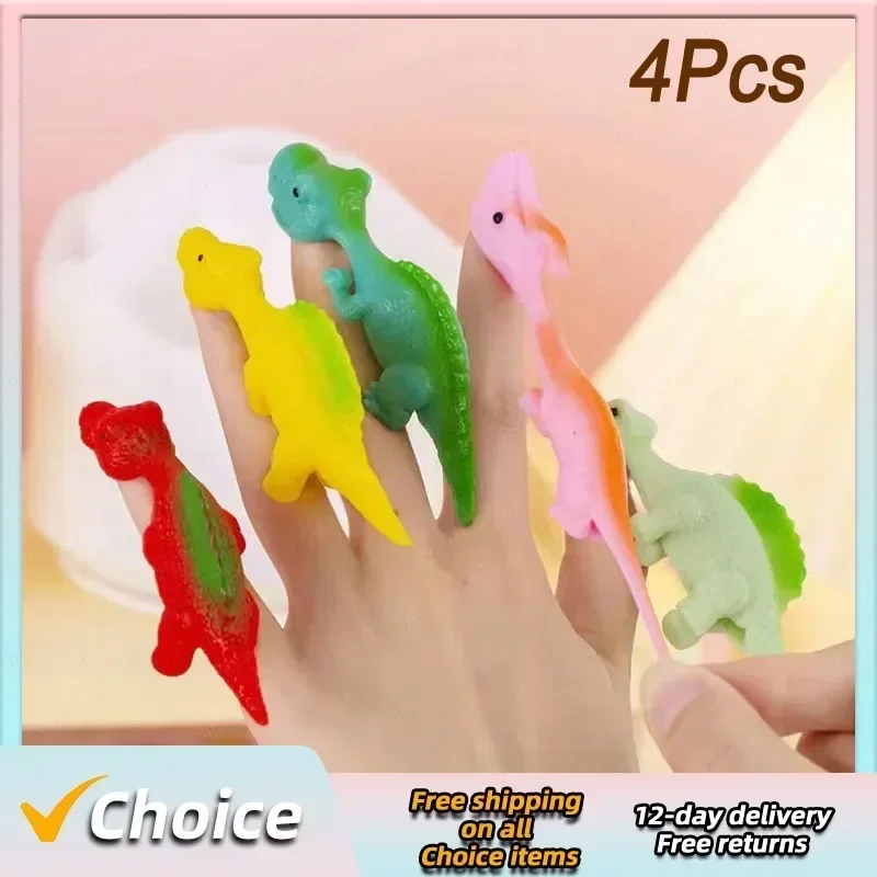 Hot Creative Dinosaur Finger Toys Kids Funny Cartoon Animals Anxiety Stress Relief Shooting Playing Toy Slingshot Catapult Game