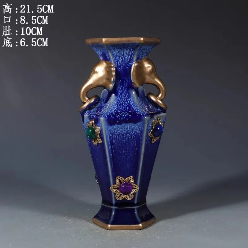 vaso-in-porcellana-jun-kiln-della-dinastia-song-ritorno-all'estero-con-tracciamento-dorato-e-intarsi-di-gemme-su-doppie-orecchie