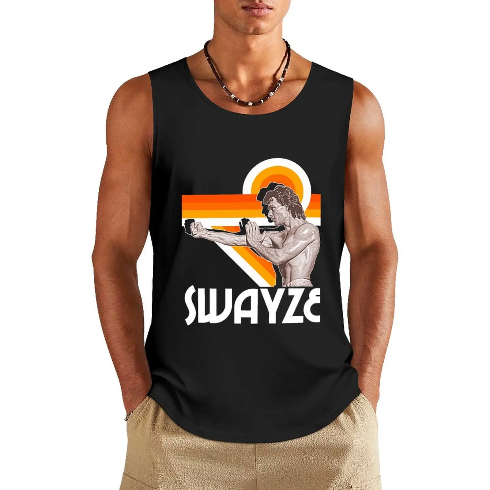 Patrick Swayze Shirtless Hot Bod FanArt Tribute Tank Top Man summer clothes Men's summer clothes 2025 gym accessories man