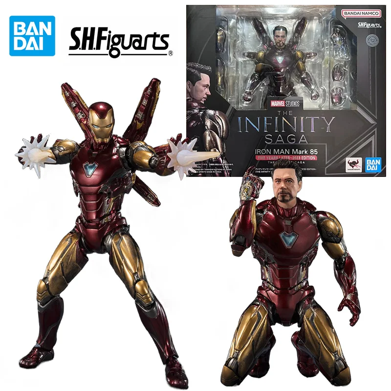 Bandai S.H.Figuarts The Infinity Saga Iron Man Mark 85 2023 Edition Avengers Endgame 16Cm Original Action Figure Model Toy Gift