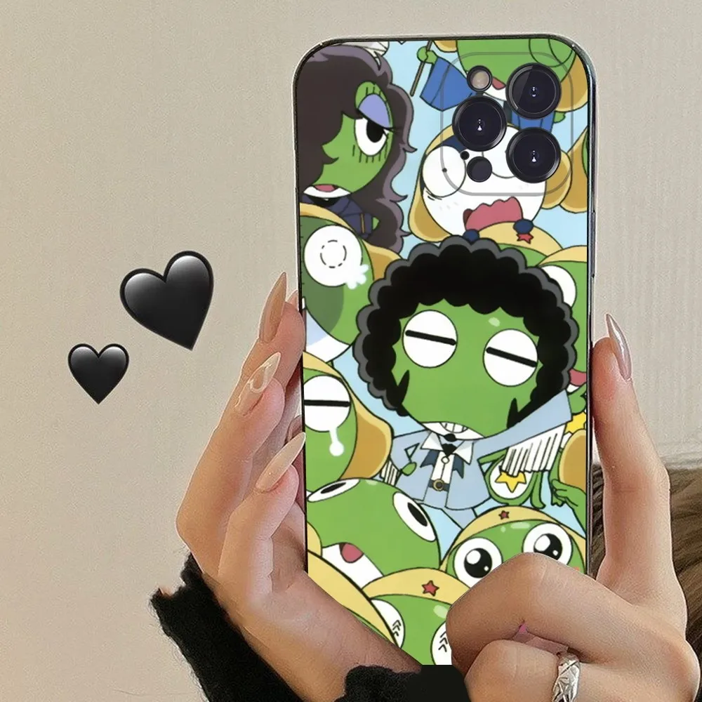 Cartoon Keroro Gunsou Frog Phone Case For iPhone 15 14 13 12 Mini 11 Pro XS Max X XR SE 6 7 8 Plus Soft Silicone Cover