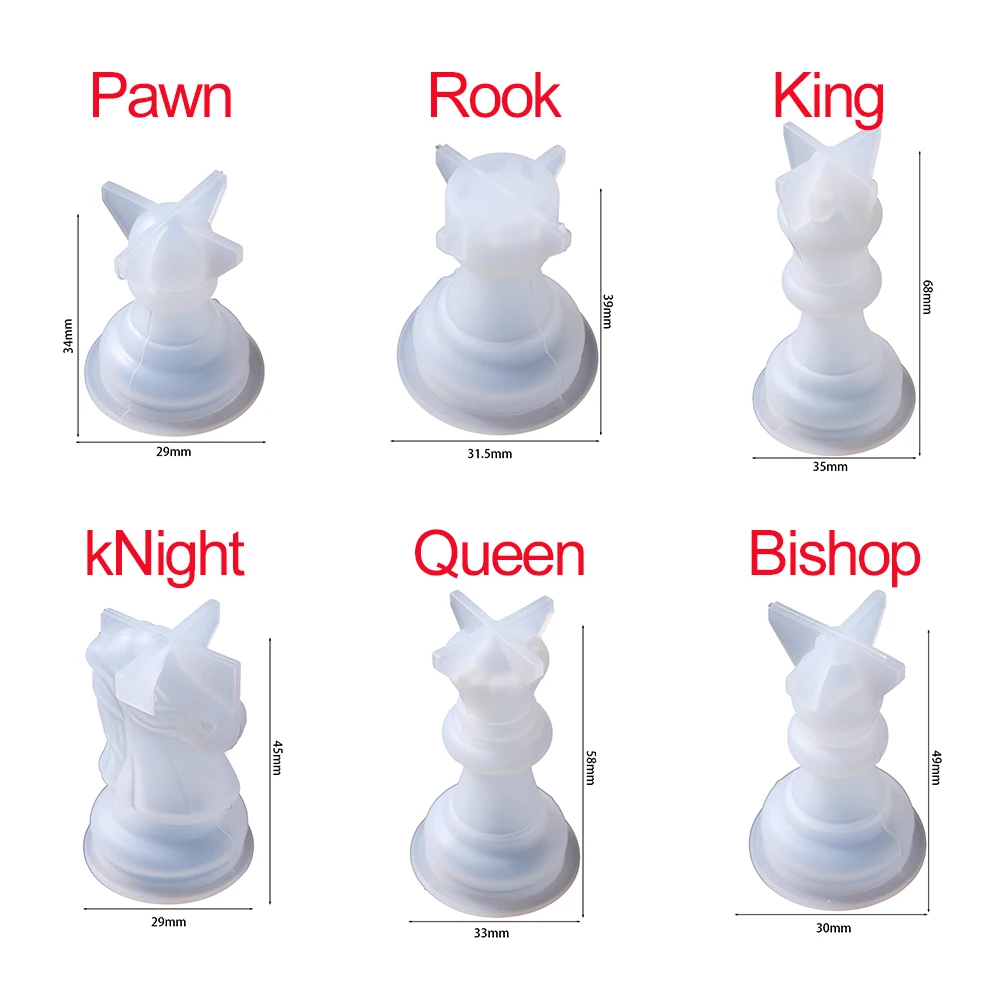 3D Chess Piece Silicone Mold International Chess Queen King Epoxy Resin Casting Mould for DIY Crystal Epoxy Resin Crafts