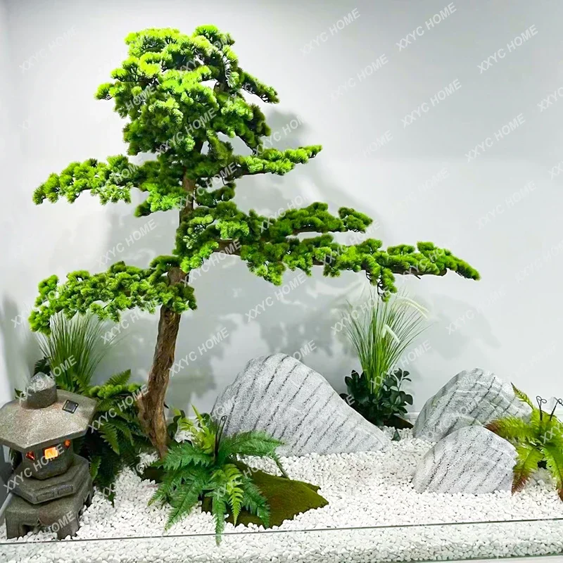 

Fake Trees Pine Tree Large Green Plant New Chinese Style Entrance Hall Decoration Indoor and Outdoor Landscape Decoration