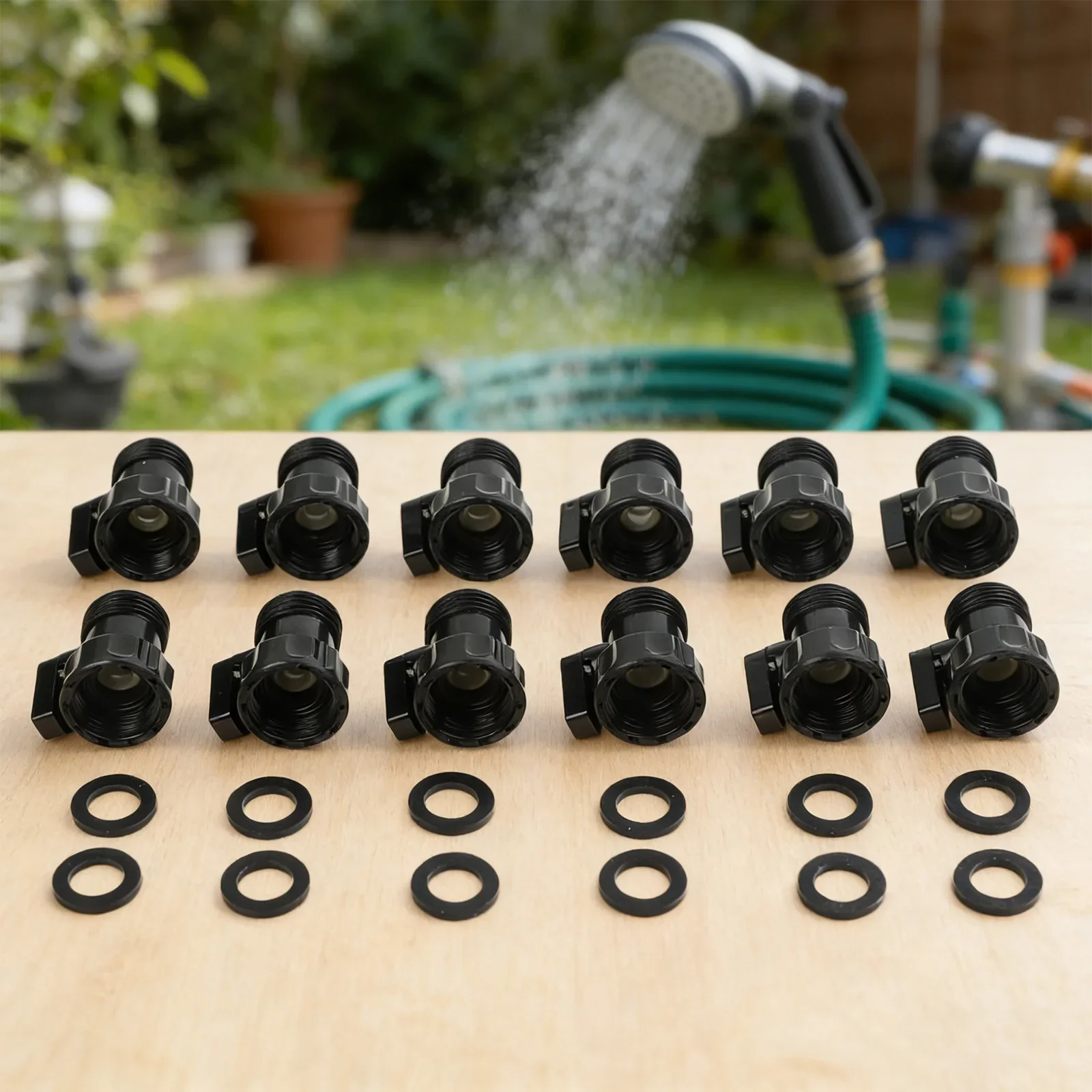 Set Of 12 3/4 Inch Garden Hose Shut Off Valves For Water Control In Sprinklers Irrigation And RV Hose Applications