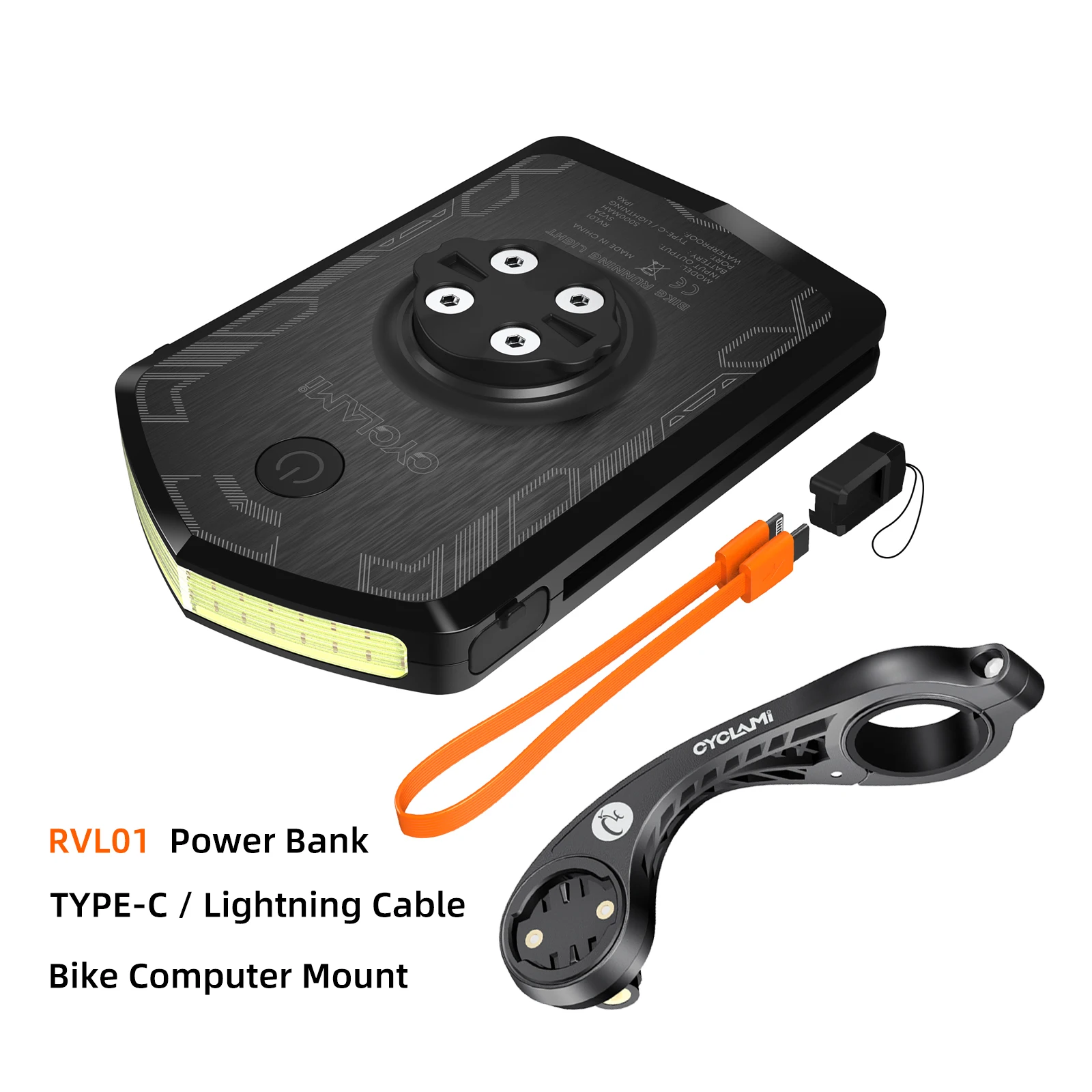 CYCLAMI Bicycle Light Cycling Power Bank 5000mAh Battery Type-C Charging For Garmin Bryton XOSS IGS Computer Lights Charging